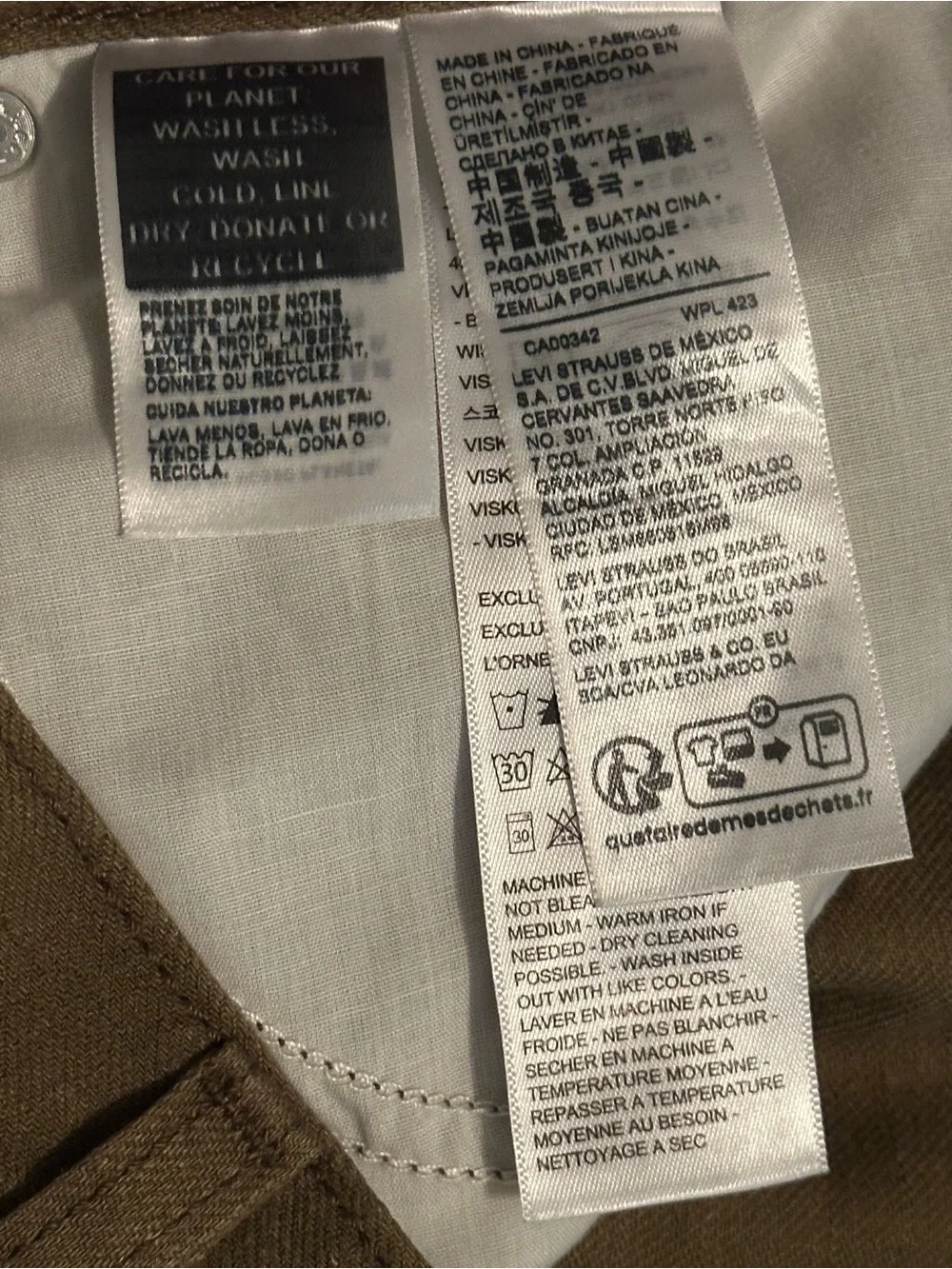 Levi’s XL Straight Lightweight Linen Wide Leg Olive Green Pants 30 NWT - Picture 8 of 9